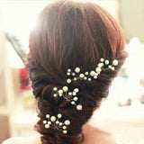 6Pcs Bridal Pearl Flower Headpiece Hair Pin Hairpin