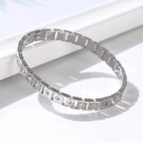 Hollow CZ Crystal Bracelet Stainless Steel Classic For Women