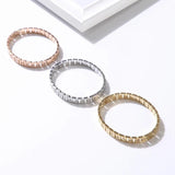 Hollow CZ Crystal Bracelet Stainless Steel Classic For Women