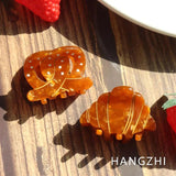 Mini Croissant Retro Brown Hair Claw