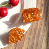 Mini Croissant Retro Brown Hair Claw