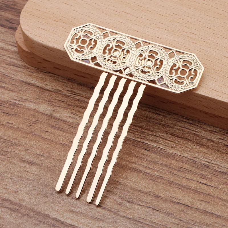 10 PCS 47x55mm Metal Copper Hair Combs Base for Jewelry Making