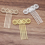 10 PCS 47x55mm Metal Copper Hair Combs Base for Jewelry Making