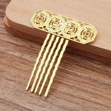 10 PCS 47x55mm Metal Copper Hair Combs Base for Jewelry Making