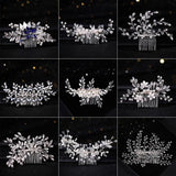Silver Pearl Crystal Wedding Hair Combs Bride's hair ornament