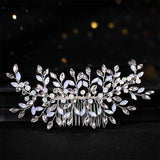Silver Pearl Crystal Wedding Hair Combs Bride's hair ornament