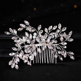 Silver Pearl Crystal Wedding Hair Combs Bride's hair ornament