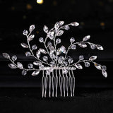 Silver Pearl Crystal Wedding Hair Combs Bride's hair ornament