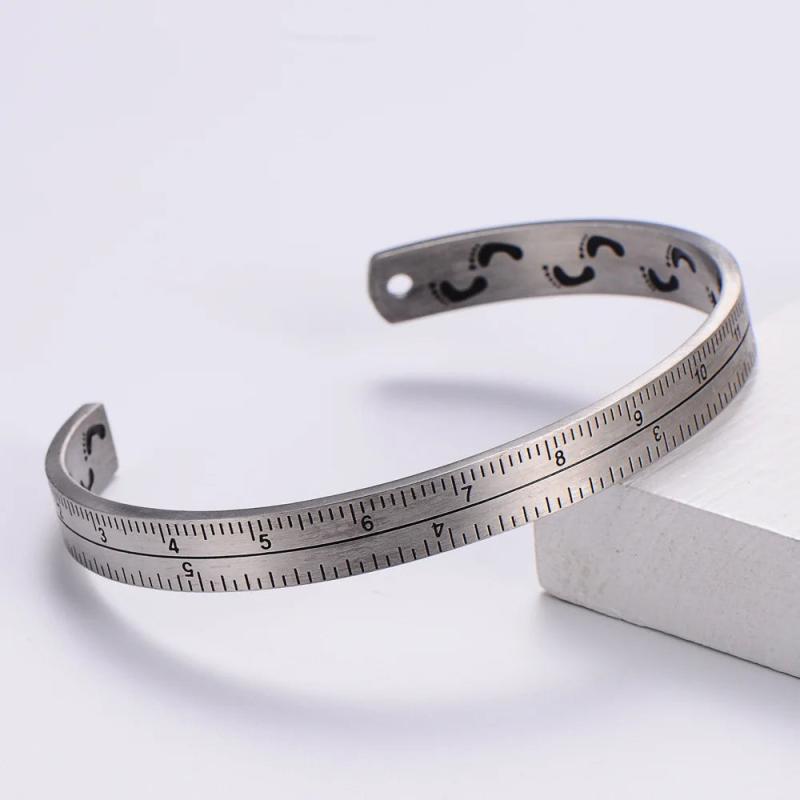 Footprint Vintage Men's Cuff Bangle Titanium Steel Bracelet