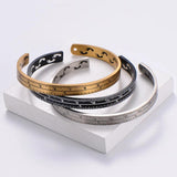 Footprint Vintage Men's Cuff Bangle Titanium Steel Bracelet