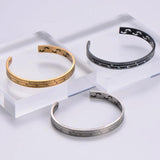 Footprint Vintage Men's Cuff Bangle Titanium Steel Bracelet