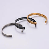 Footprint Vintage Men's Cuff Bangle Titanium Steel Bracelet