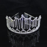 Tassel Rhinestone Big Pageant Crown Bridal Tiara