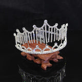 Tassel Rhinestone Big Pageant Crown Bridal Tiara
