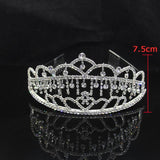 Tassel Rhinestone Big Pageant Crown Bridal Tiara
