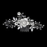 Silver Rhinestone Wedding Hair Comb Pearl Crystal Hair Accessories