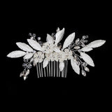 Silver Rhinestone Wedding Hair Comb Pearl Crystal Hair Accessories