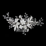 Silver Rhinestone Wedding Hair Comb Pearl Crystal Hair Accessories