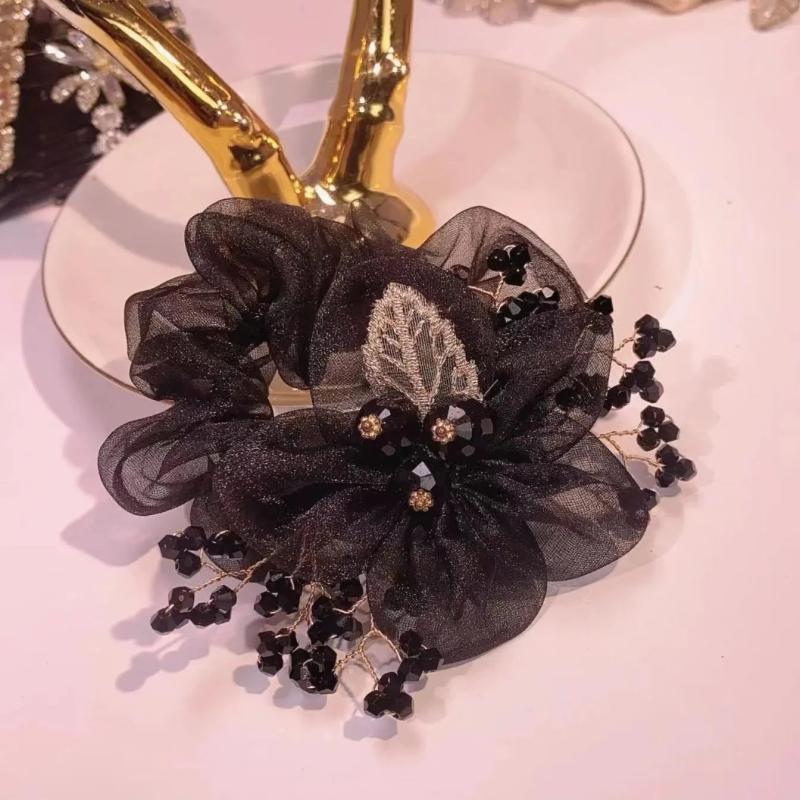 Silk Yarn Headdress Flower Cloth Hair Accessories for Women