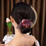 Silk Yarn Headdress Flower Cloth Hair Accessories for Women