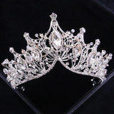 Crystal Crown Hair Accessories Bride Silver Rose Headwear