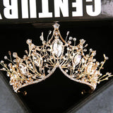 Crystal Crown Hair Accessories Bride Silver Rose Headwear