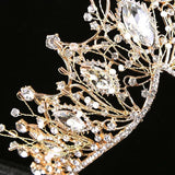 Crystal Crown Hair Accessories Bride Silver Rose Headwear
