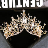 Crystal Crown Hair Accessories Bride Silver Rose Headwear