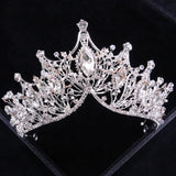 Crystal Crown Hair Accessories Bride Silver Rose Headwear