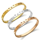 Cz Crystal Bracelets Stainless Steel Star Moon Heart Charms Bracelet for Women