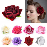 Velvet Cloth Rose Hair Clip Wedding Party Hair Accessories