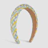 Boho Summer Plaid Raffia Mixed Braided Headband