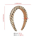 Boho Summer Plaid Raffia Mixed Braided Headband
