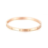 Three-Color Women's Bracelet Cuff Bangles Stainless Steel Zircon