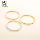 Three-Color Women's Bracelet Cuff Bangles Stainless Steel Zircon