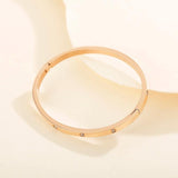 Three-Color Women's Bracelet Cuff Bangles Stainless Steel Zircon