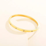 Three-Color Women's Bracelet Cuff Bangles Stainless Steel Zircon