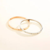 Three-Color Women's Bracelet Cuff Bangles Stainless Steel Zircon