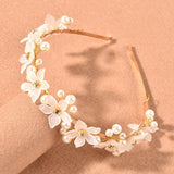 Hot Pearl Flowers Headband Bridal Hair Jewellery