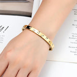 Zircon Star Shape Bangle Stainless Steel Woman Bracelet