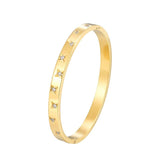 Zircon Star Shape Bangle Stainless Steel Woman Bracelet