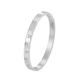 Zircon Star Shape Bangle Stainless Steel Woman Bracelet