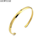 Stainless Steel 4mm Opening Bangle Bracelet Classic Cuff Bangles
