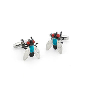 Men's Copper Fly Cuff Links Green