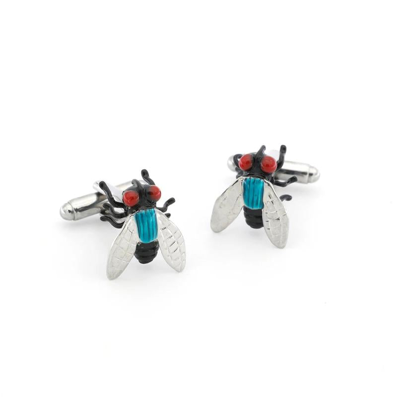 Men's Copper Fly Cuff Links Green