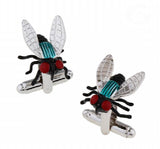 Men's Copper Fly Cuff Links Green