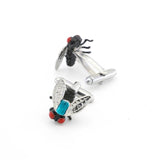 Men's Copper Fly Cuff Links Green