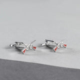 Double Gun Shotgun Cufflinks Metallic Paint Men's Shirt Suit Cuff Button