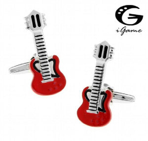 iGame Retail Shirt Cufflinks For Men Red Guitar