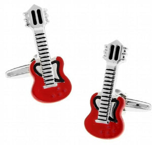 iGame Retail Shirt Cufflinks For Men Red Guitar